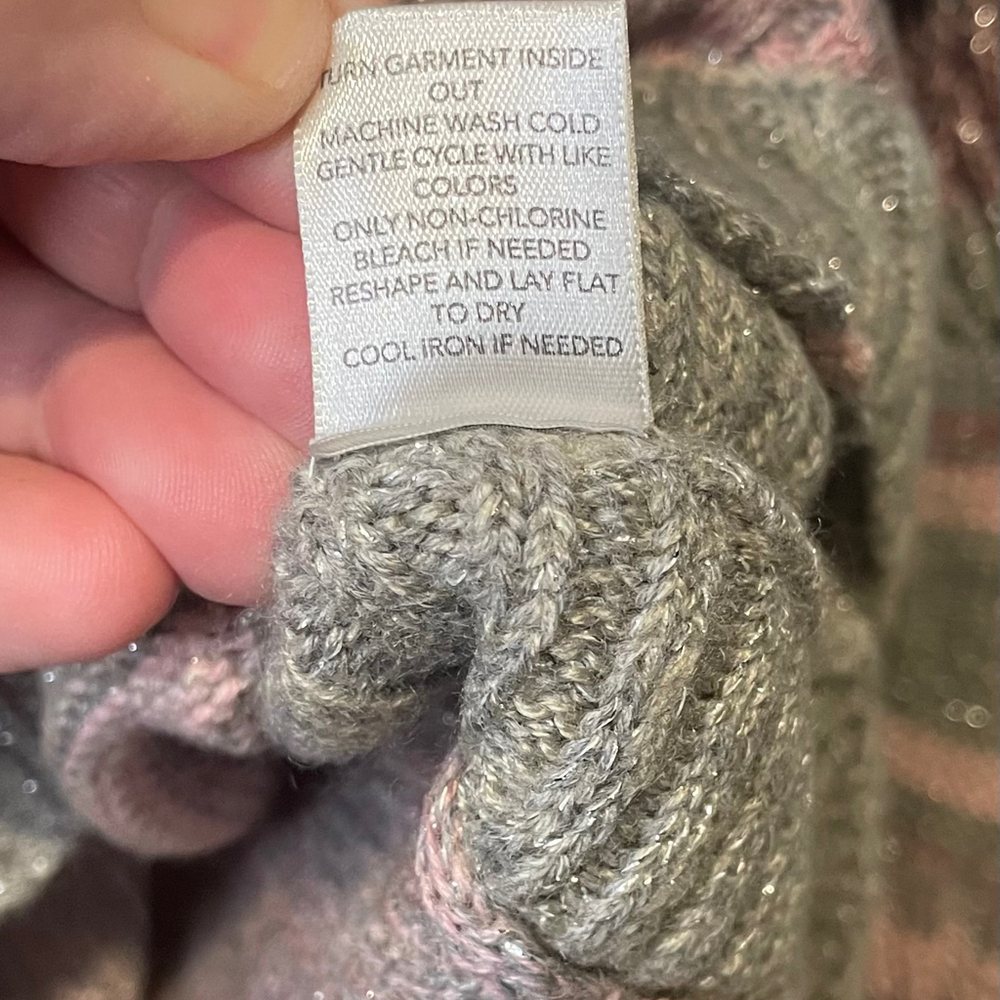 Womens Christopher & Banks Size 14w Pink Gray Sweater Pull Over Casual Office — image 5 of 7